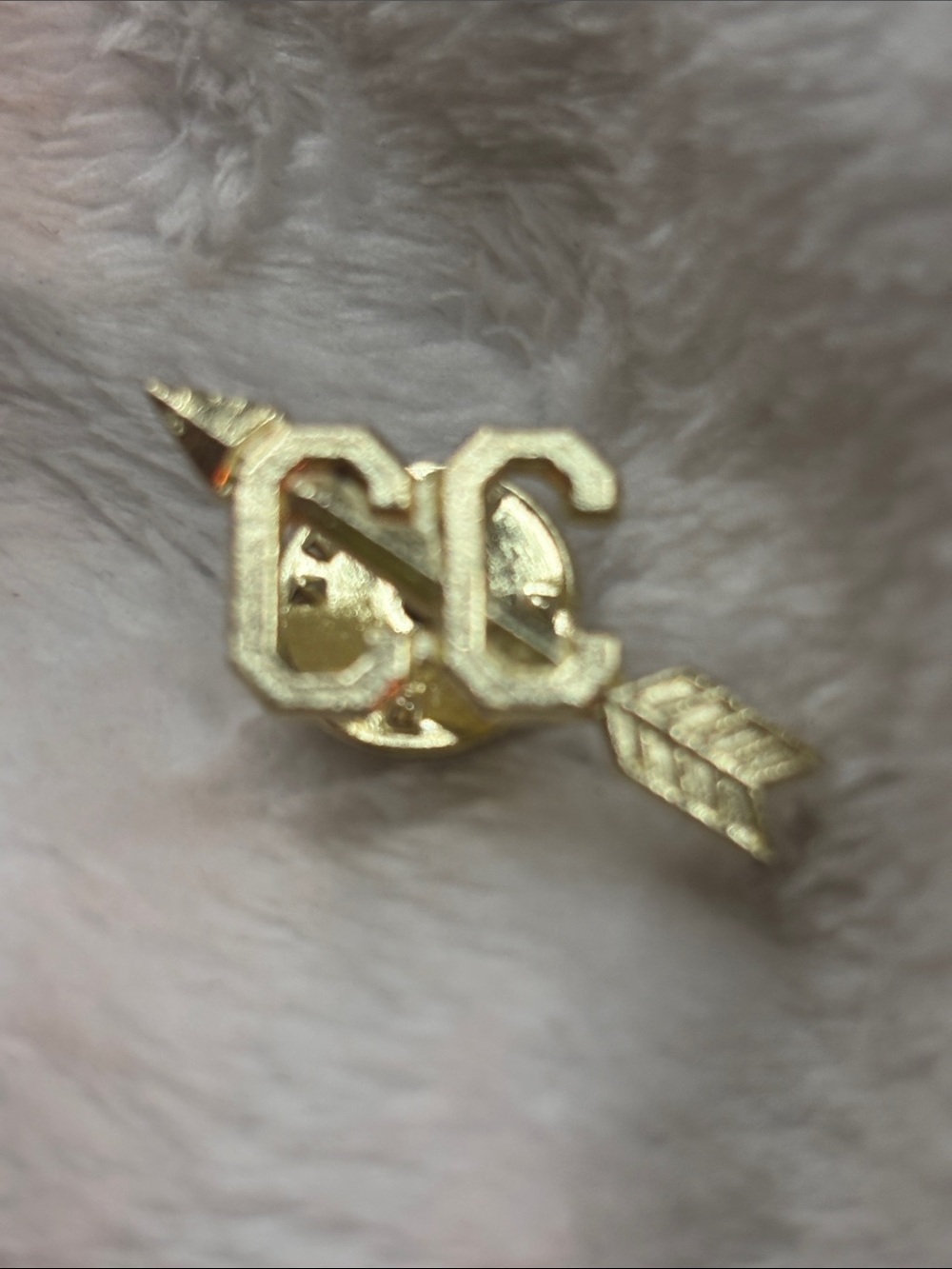 Gold Arrow Monogram Lapel Pin - CC Initials